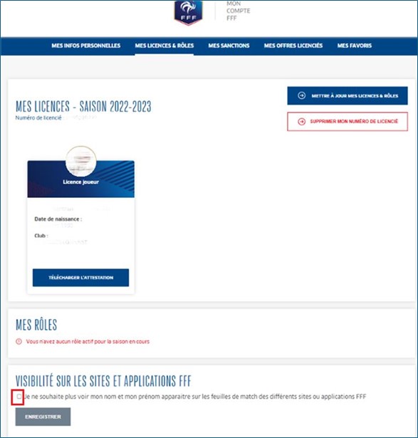 PARAMETRAGE COMPTE FFF – DISTRICT DE VENDÉE DE FOOTBALL